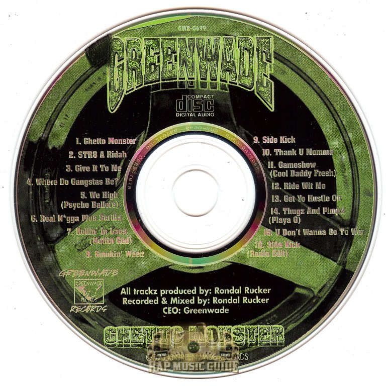 GREENWADE/GHETTO MONSTER/SOME〜/G-RAP Greenwade - Ghetto Monster: CD | Rap Music Guide